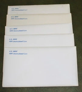 1979 (5 Sets) Uncirculated Mint Sets P&D in original envelopes - Picture 1 of 5