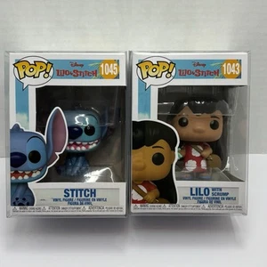 Funko POP Lilo & Stitch Set Of 2 Lilo w/ Scrump #1043 & Stitch#1045 Disney New - Picture 1 of 15