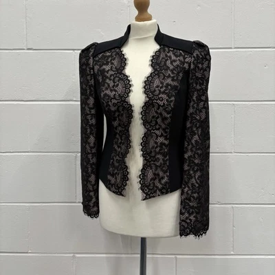 M&S Autograph Black Lace Jacket UK 10 – Elegant Evening Blazer Occasionwear - Image 1 of 4