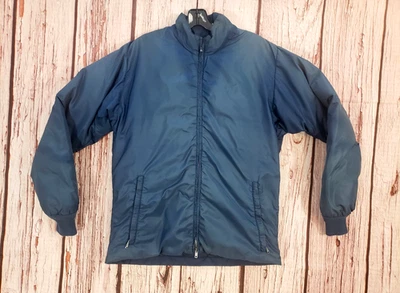 Vintage 70s Gerry Puffer Jacket Blue VTG Goose Down Men Medium Zip Winter Hood - Image 1 of 4