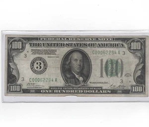 1928 $100 DOLLAR FEDERAL RESERVE NOTE Philly FINE - Picture 1 of 2
