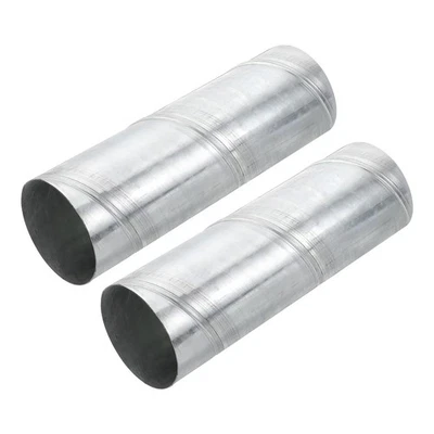 2 Pcs 4"x12" Inch Galvanized Steel Spiral Air Duct HVAC Systems Vent Hose Pipe - Image 1 of 4