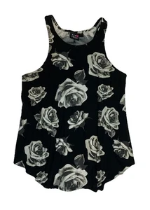 Eye Candy Women’s Medium Tank Top Black Rose Soft Stretchy  - Picture 1 of 5
