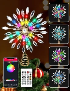 Christmas Tree Topper Star, 12.2 Inches 20LEDs Diamond Christmas Tree Topper ... - Picture 1 of 7