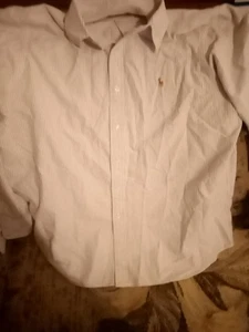 Ralph Lauren Men's XL Button-Up Shirt White With Light Blue Stripes. Looks Great - Picture 1 of 6