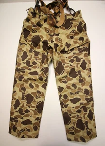 Vintage Red Head Bone Dry Rubberized Hunting Pants Mens 38 Duck Camo USA Suspend - Picture 1 of 15