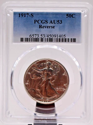 1917-S Walking Liberty Half PCGS AU53 Reverse   (123PID) - Image 1 of 4