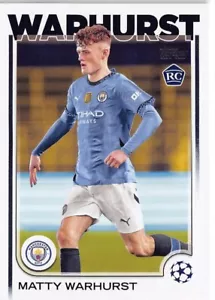 2024-25 Topps UEFA Matty Warhust Rookie Card Base Manchester City #92 - Picture 1 of 2