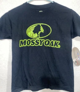 Mossy Oak Youth Short Sleeve T-Shirt Black And Green Shirt Small 6/8 - Picture 1 of 1