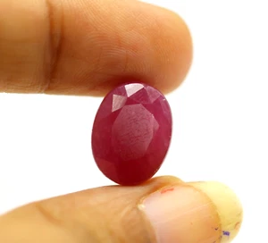 12.12 Ct Pinkish Red Natural Loose Ruby 13 x 10 mm Oval Cut Certified Gemstone - Picture 1 of 16
