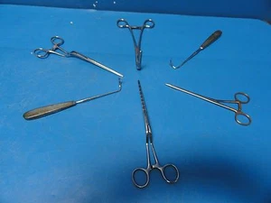 6 x Surgical Dental Veterinary Instruments (Clamp Knot Pusher Hook forceps) 9158 - Bild 1 von 7