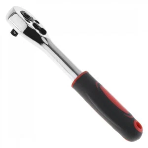 Chiave a bussola a cricchetto 1/4" impugnatura antiscivolo 24 denti sgancio rapido cromata - Foto 1 di 9