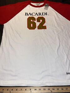 Bacardi and the Bat White and Red 62 Tee Shirt Size XL Made in Canada