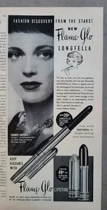 1949 Flame-glo lápiz labial Frances Rafferty película anuncio cosmético vintage - Imagen 1 de 1