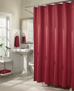 M Style Red Shower Curtain Silky Waves 72” X 72” New - Picture 1 of 7