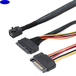 MINI SAS HD SFF-8643 to SAS SFF-8639 with SATA 15P male server connection cable - Picture 1 of 7