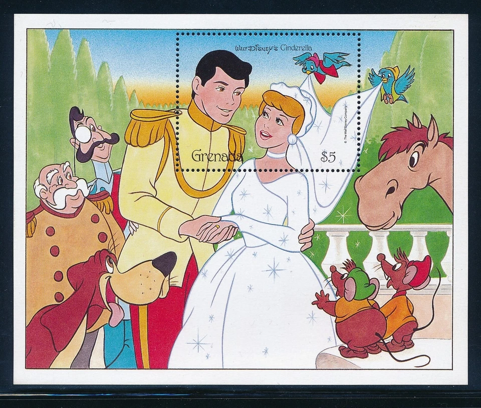 Disney Grenada - Souvenir Sheet Cinderella Wedding MNH  #1548  (1987) - Image 1 of 1