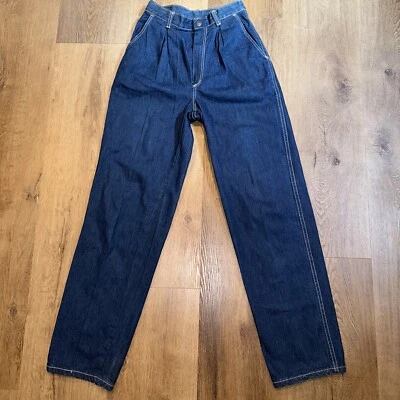 Womens Stuffed Jeans Vintage 70s Denim Blue Jean Mod Hippie USA sz 7 Waist 26 31 - Image 1 of 4