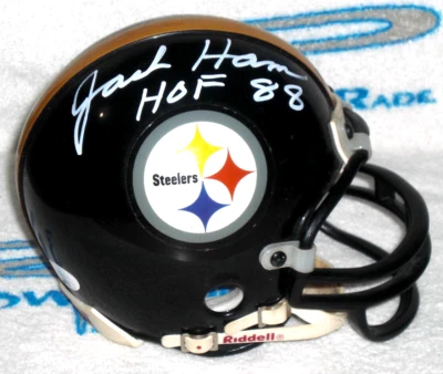 JACK HAM SIGNED PITTSBURGH STEELERS RIDDELL VSR4 MINI HELMET - J.S.A. Cert - Image 1 of 4