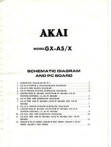 Vintage Akai Model GX-A5/X Stereo Cassette Deck Schaltplan & PC Board - Bild 1 von 2