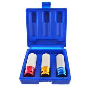 1/2" Drive Deep Metric MM Alloy Wheel Nut Sockets 17mm 19mm 21mm - Picture 1 of 5
