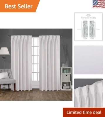 Luxurious 96-Inch Vanilla Pinch Pleat Blackout Curtains for Stylish Privacy - Image 1 of 4