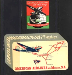 AMERICAN AIRLINES de Mexico FLAGGSCHIFFE nach MEXIKO Stadt & Monterey GEPÄCK ETIKETT M - Bild 1 von 1