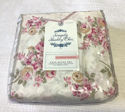 Juego de funda nórdica doble ramo belleza rubor Rachel Ashwell Simply Shabby Chic ¡Nuevo! Foto 1 de 4