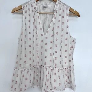 Blusa J.CREW Blanca Metálica ROSA Camisa Sin Mangas WMNS S Precio de venta sugerido por el fabricante 69,50 USD - Imagen 1 de 12