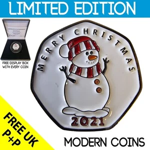 SNOWMAN 2021 MERRY CHRISTMAS RARE ORIGINAL WITH COA OF 100 - Picture 1 of 5