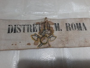 WW1-WW2-FASCIA DI COTONE-DISTRETTO MILITARE DI ROMA-LOGO GENIO-R. ESERCITO-WORLD - Foto 1 di 7