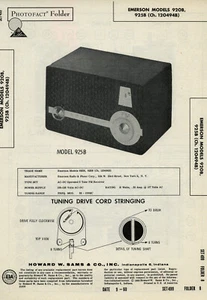 Vintage Sam's Photofact/Schematic Folder Emerson Model #920B #925B SFF21 - Bild 1 von 1