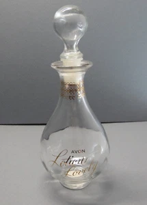 VTG Avon "Lotion Lovely" Clear Decanter w/ Gold Lettering for Somewhere Lotion - Picture 1 of 6