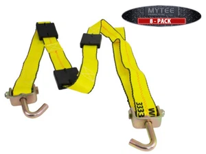 (8 Pack) 2" x 12' Replacement Over the Tire Strap w/ 2 Swivel Hooks (No Ratchet) - Picture 1 of 9