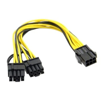 PACK of FOUR - PCI-E GPU 6-pin to Dual 8-pin Power Splitter Cable PCI Express - Image 1 of 2