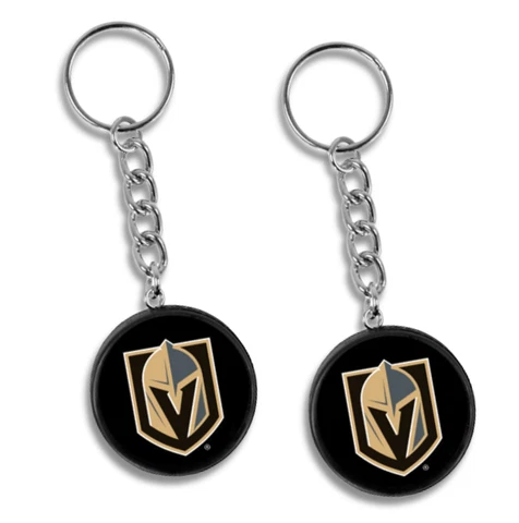 Vegas Golden Knights Mini Hockey Puck Team Logo Keychains (2-Pack) Cover