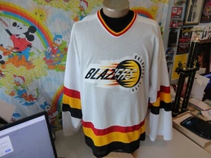 Vintage Oklahoma City Blazers Hockey Authentic Jersey Fight Strap Goalie Sz 56 - Picture 1 of 7