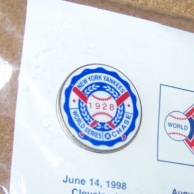 New York Yankees pin 1928 World Series Chase SGA sealed backing card WS NY 42604 - Image 1 of 4