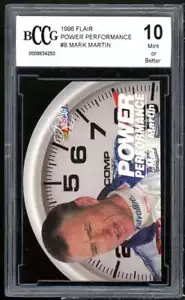 Mark Martin Card 1996 Flair Power Performance #8 BGS BCCG 10 - Picture 1 of 2