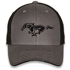 Black & Grey Running Horse Mustang Hat-  Free USA Shipping On This Cool Ford Cap