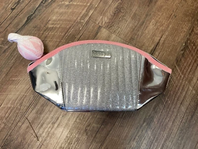 x2 Benefit 2019 Roller Lash Dome Makeup Pouch Bag Silver/Pink - Image 1 of 4