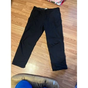Haband's Mens Ice House Flannel Lined Pants Size 36 M black dark grey - Picture 1 of 9