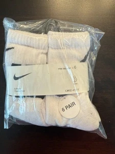NIKE (YTH 10C-3Y) 6 Pack Cushioned Crew Socks BN0464-001 Socks - Picture 1 of 9
