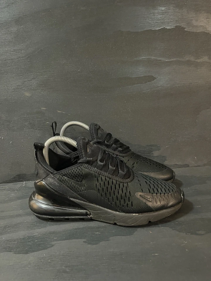 Nike Air Max 270 Mujer Talla 7 Triple Negro Zapatos para Correr Tenis BQ5776‐001 Foto 1 de 4