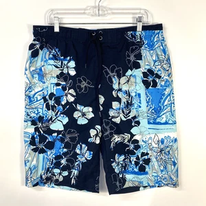 Piping Hot Herren Boardshorts mittelblau Blumen Badehose Shorts Teen Surf - Bild 1 von 11