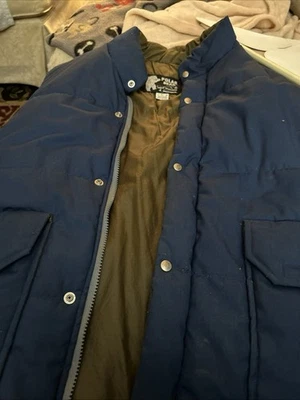 Chaleco Oso Polar Vintage Para Hombres L Azul Marino Cremallera/A presión Puffer Poliéster Chaqueta EE. UU. Foto 1 de 4