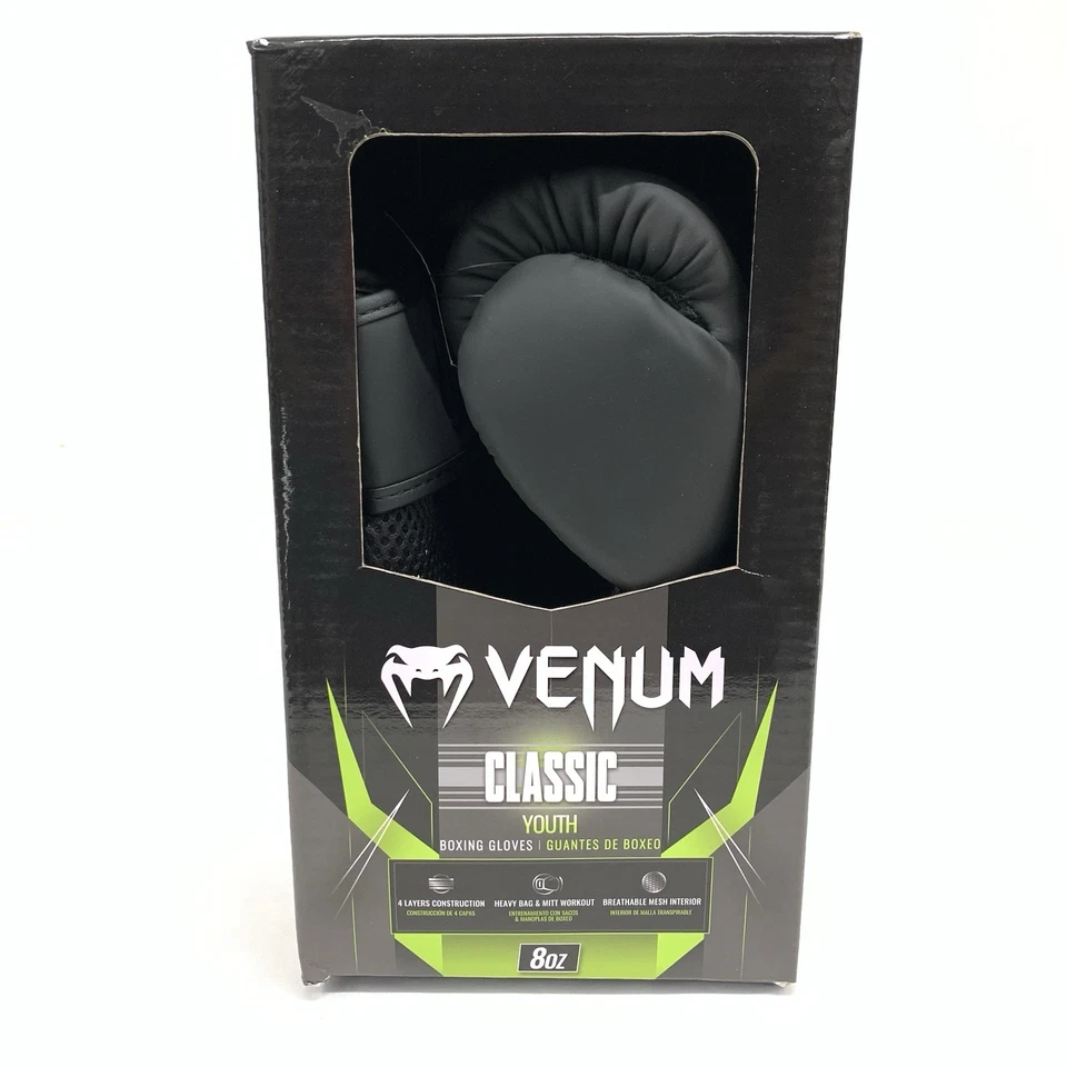 Venum Classic Youth Boxing Gloves - 8 Oz Black