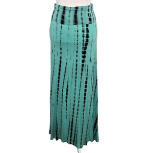 Jesse & J Usada en Excelente Condición Tie-dye Maxi Falda Mediana Hecha en EE. UU. Verde Turquesa Negro - Imagen 1 de 12
