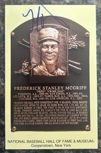 Fred Mcgriff Signed Autographed Hall of Fame Plaque Postcard Braves PSA/DNA - Picture 1 of 2