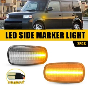 Dynamic LED Side Marker Lights For 2001-06 Lexus IS300 SC430/Scion xB Clear Lens - Picture 1 of 13